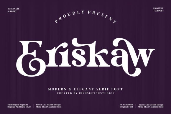 Eriskaw: A Stylish Serif Font for Editorial Design